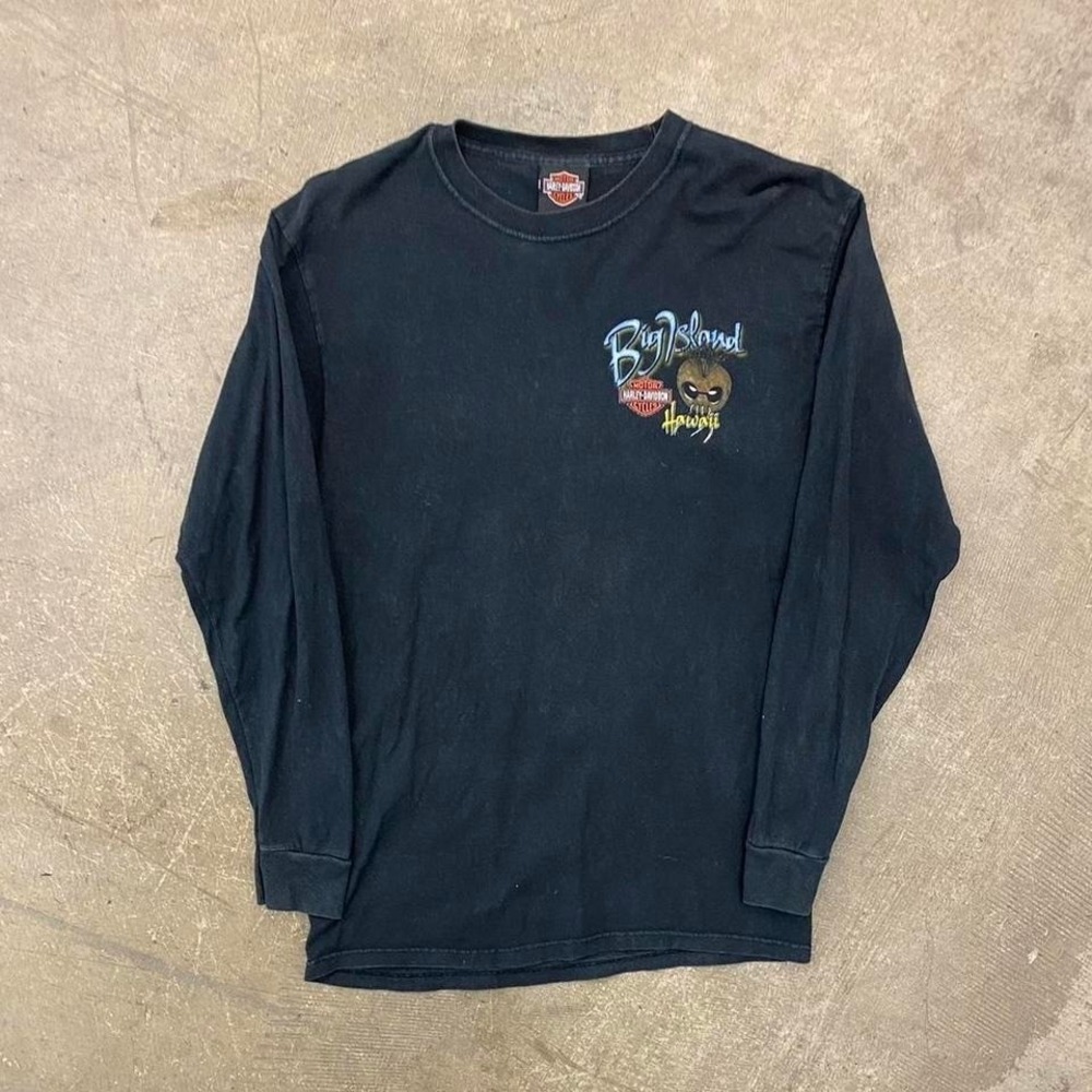 Vintage Harley Davidson Hawaii Big Island Kona 2000s Biker Longsleeve Shirt M - Picture 3 of 7